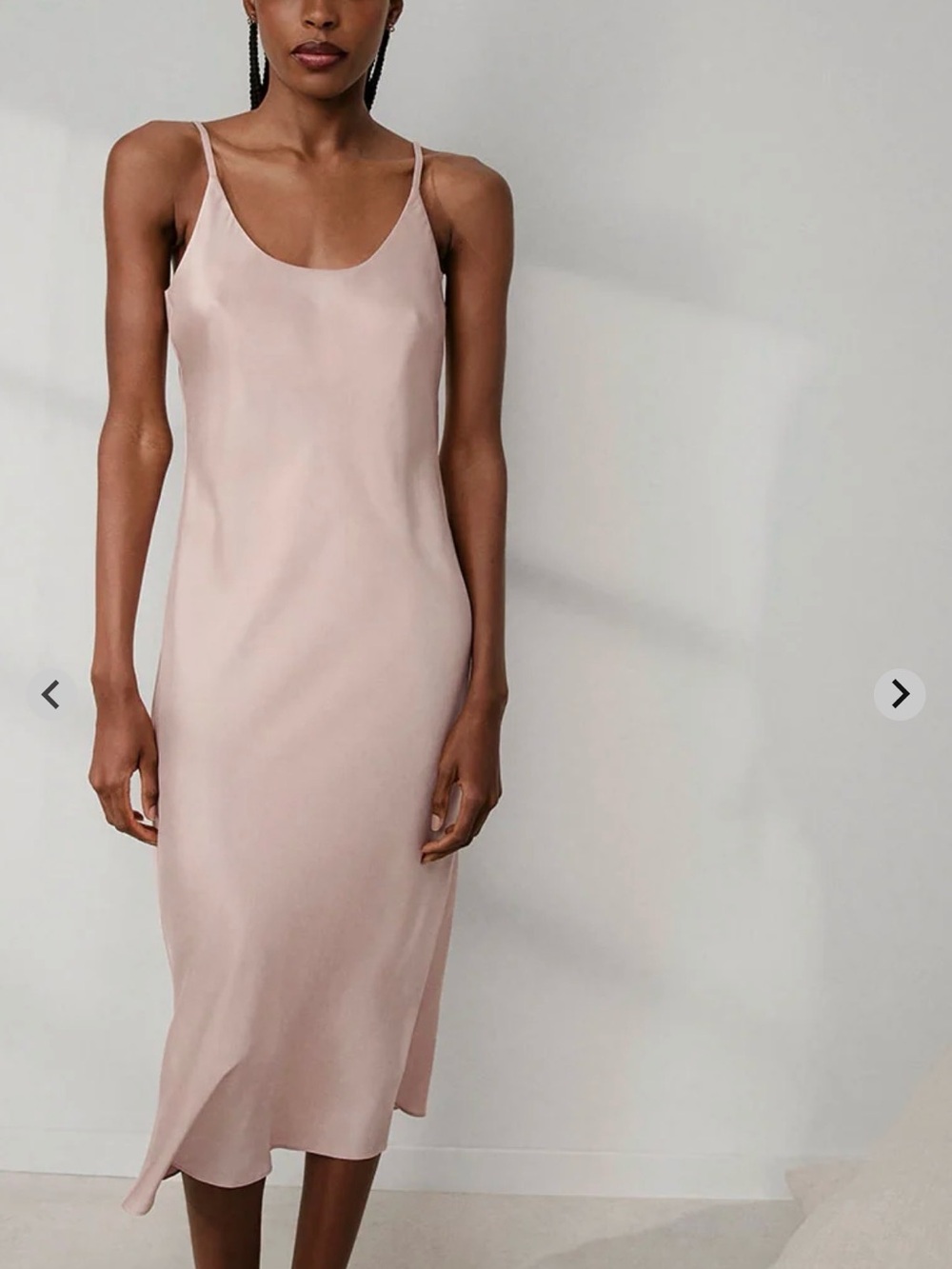 lunya Slip Midi Dress in Blush Pink NWT